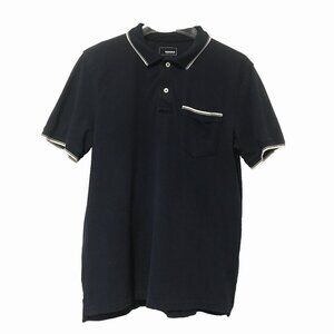 Sonoma Flexwear Polo Shirt Navy Blue contrasting white trim Men's Medium